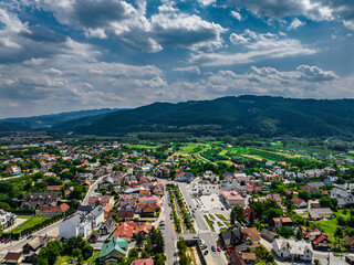 ŁĄCKO, Małopolska, ujęcia lotnicze, POLSKA