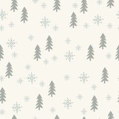 Obraz premium Winter pattern of Christmas trees, Christmas digital paper, for surface design, clothing,
