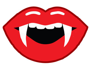 Vampire mouth with fangs