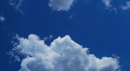White clouds in the blue sky