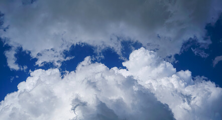 White clouds in the blue sky