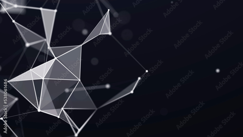Aufkleber Digital technology background. Network connection dots and lines. Futuristic background for presentation design. 3d