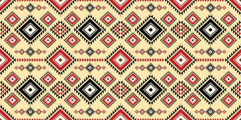 Ethnic geometric abstract seamless pattern design. Native American Navajo Aztec pattern vector elements designed for background, wallpaper, print, wrapping, tile. vector illustration. Embroidery style