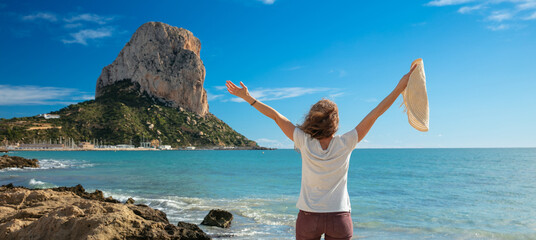 Woman tourist at Calpe in Spain