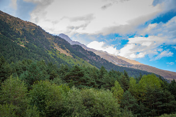 Fototapeta na wymiar North Caucasus, high mountains of Ossetia.