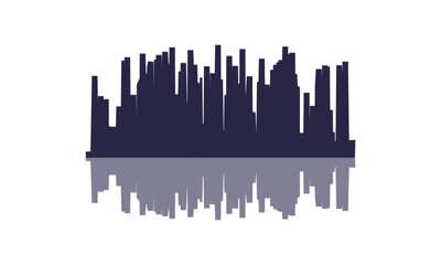 Cityscape Skyline Icon Transparent Vector Illustration
