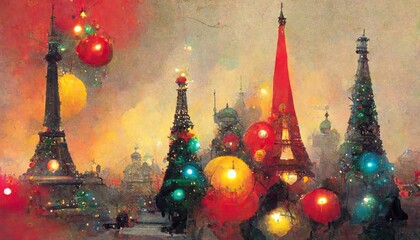 Paris, Christmas, avant-garde, high-chroma, fine details