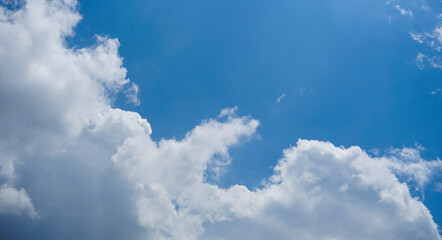 White clouds in the blue sky