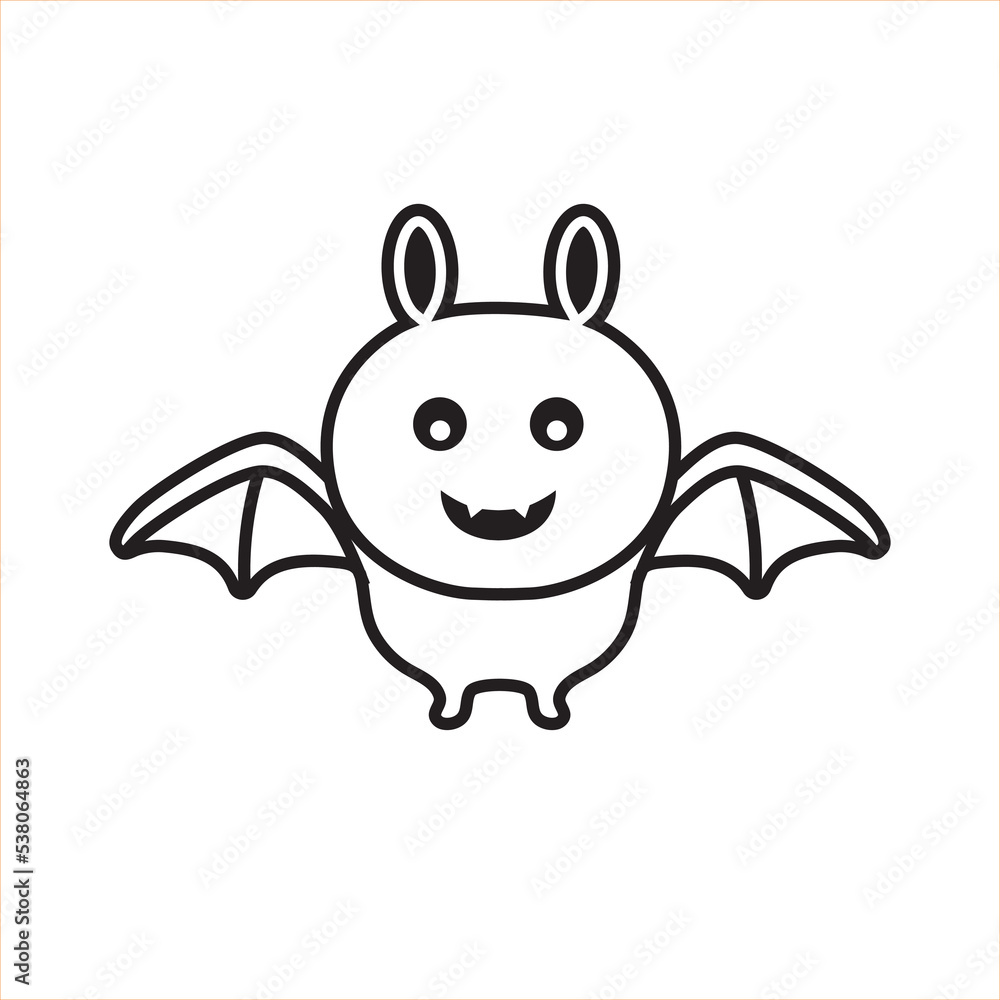 Wall mural cute cartoon style bat illustration