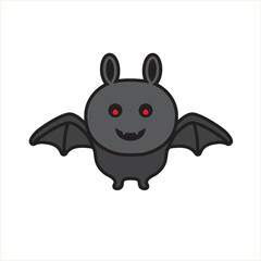 Cute cartoon style bat illustration