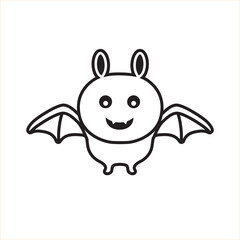 Cute cartoon style bat illustration