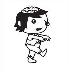 Cute cartoon style zombie illustration