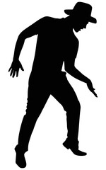 Man dancing silhouette