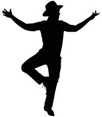 Man dancing silhouette