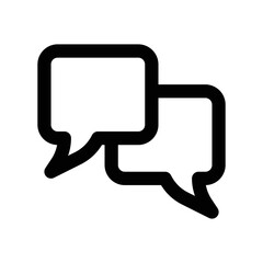 Fototapeta premium Chatting icon with speech bubbles in black outline style