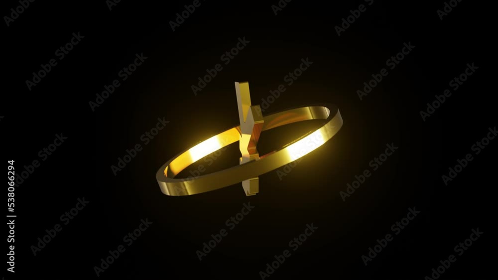 Poster 3d render golden symbol of japanese currency yen on a dark background. dynamic business motion graph