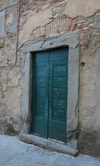 Italy, Tuscany, Cortona: Doorway of the ancient house. 