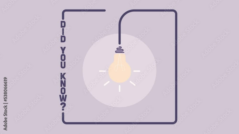 Poster did you know label design with light bulb and rays. logo design