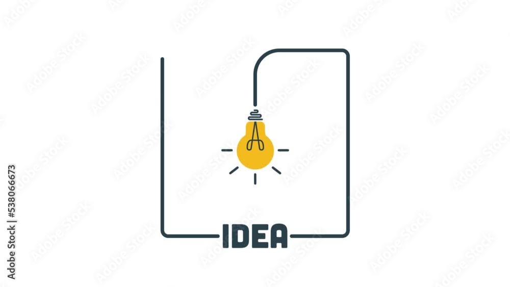 Aufkleber bright idea and insight concept with light bulb. trendy flat animation light bulb icons with concept