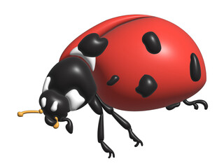 Ladybug in transparent background format.