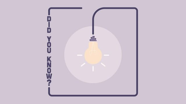 Did You Know label design with light bulb and rays. Logo design