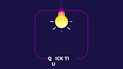 Quick tips icon badge. Top tips advice note icon. Idea bulb education tricks - Powered by Adobe