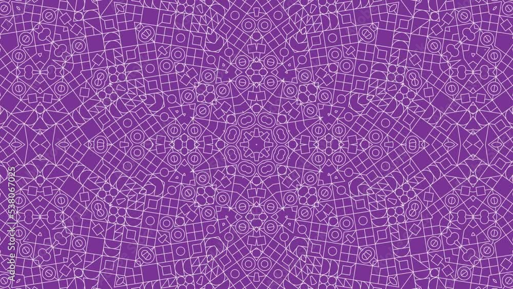 Aufkleber thin line geometric pattern on a violet background. simple motion graphic seamless loop animation in