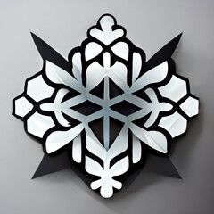 A snowflake shaped family crest, Generative AI