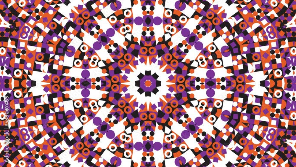 Aufkleber multicolor geometric shapes in retro pattern. simple motion graphic seamless loop animation in vinta