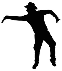 Man dancing silhouette