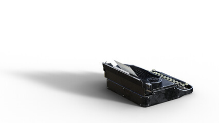 古いタイプライター ビンテージ タイプライター 影付き 透過影 半透明影 透過PNG	