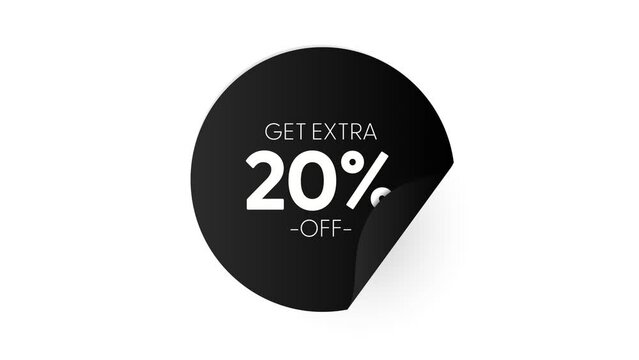 Sale Up to 20 percent Sale Buttons Shape Banner Design Set. Black Round Creative Banners Isolated for Advertisement Graphic Designs. Black Friday and Big Sale Events Sale Banners Templates