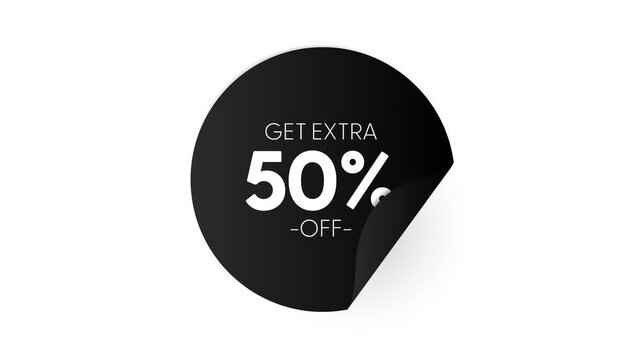 Sale Up to 50 percent Sale Buttons Shape Banner Design Set. Black Round Creative Banners Isolated for Advertisement Graphic Designs. Black Friday and Big Sale Events Sale Banners Templates