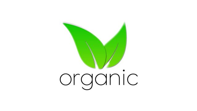 Organic animation icon circle badge sign. Non Genetically modified organism emblem sticker. Organic food stamp