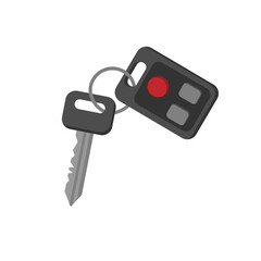 Car keys with remote vector illustration isolated on white. Flat style