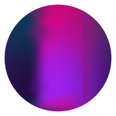 Abstract transparent glitch art circle element.