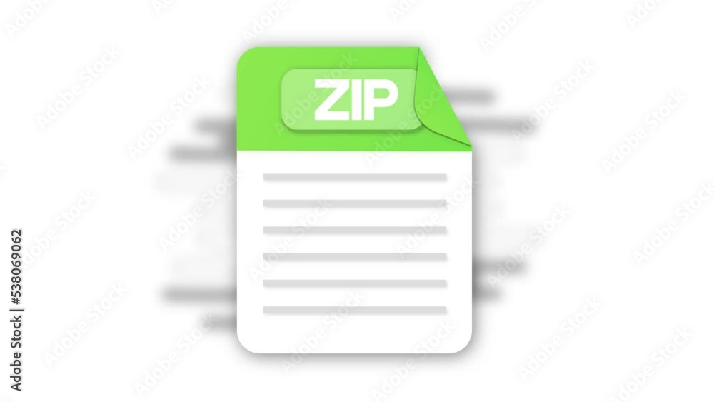 Aufkleber zip file icon. flat design graphic. animation zip icon. motion design isolated on white background