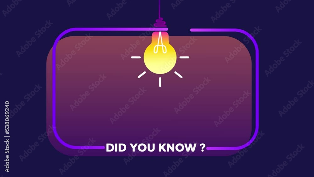 Poster Did You Know label design with light bulb and rays. Logo design