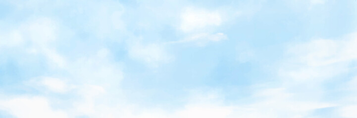 Blue sky and white clouds floated in the sky on a clear day with warm sunshine combined with cool breeze blowing against the body resulting in a miraculous refreshing like paradise