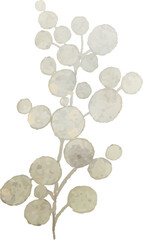 Watercolor green leaf