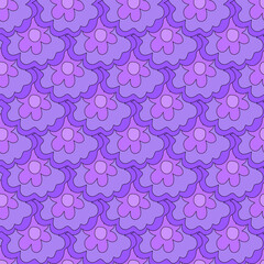 vintage floral print for fabric. textile seamless pattern. 1970 psychedelic, hippie and funky. cottage core 60s rustic interior decor. wallpaper and background pattern. children's naive style of wildf