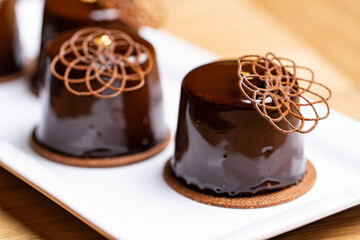 chocolate dessert in a restaurant