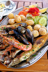 Fresh seafood platter ready to be served