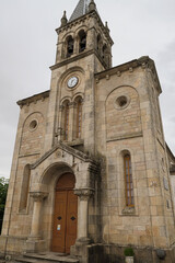 Fototapeta na wymiar Main facade of the Church of Santa Mariña de Sarria, Lugo, Galicia, Spain. French Way of Saint James.