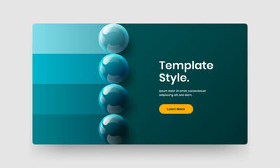 Amazing website vector design template. Clean 3D balls flyer layout.