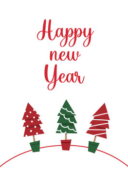 Set of Merry Christmas and Happy New Years cards. Hand drawn. Vector illustration.