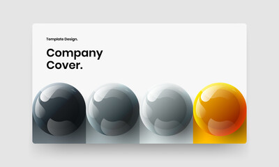 Bright banner design vector illustration. Modern 3D balls site screen layout.