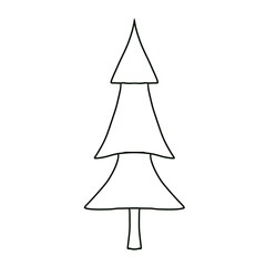 Fototapeta premium Silhouette of Christmas trees. Hand drawing illustration. Isolated on white background