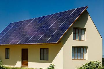 Fototapeta premium Traditional house with solar panels