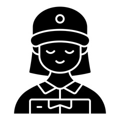 delivery woman solid icon